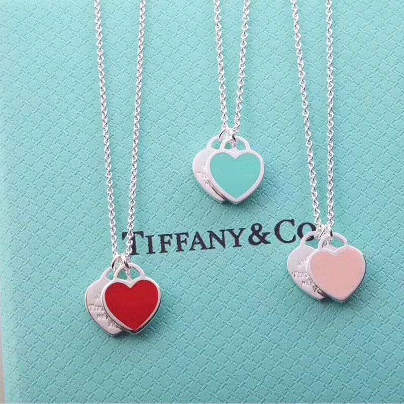 Pink Double Heart Necklace product image 4, provided for visual reference and product detail review