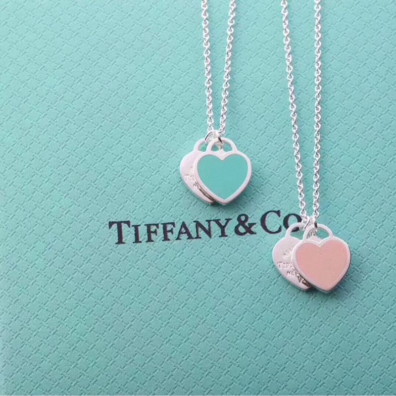 Pink Double Heart Necklace product image 5, provided for visual reference and product detail review