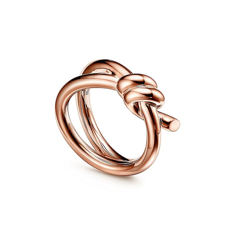 Tiffany Knot Double Row 18K Rose Gold Ring product image 2, provided for visual reference and product detail review