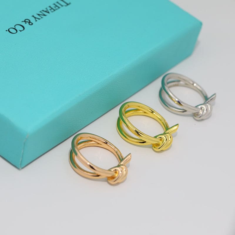 Tiffany Knot Double Row 18K Rose Gold Ring product image 7, provided for visual reference and product detail review