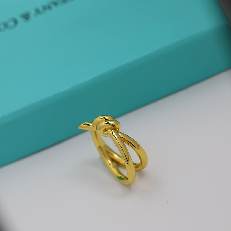 Knot Double Row 18K Yellow Gold Ring product image 4, provided for visual reference and product detail review