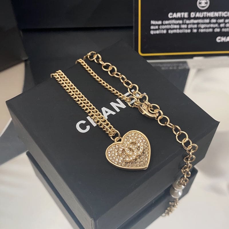 Chanel Pink Diamonds 18K Gold Necklace product image 2, provided for visual reference and product detail review