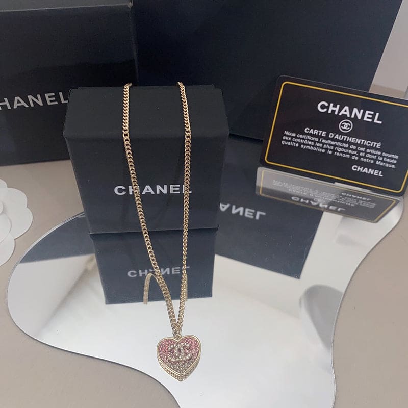 Chanel Pink Diamonds 18K Gold Necklace product image 4, provided for visual reference and product detail review