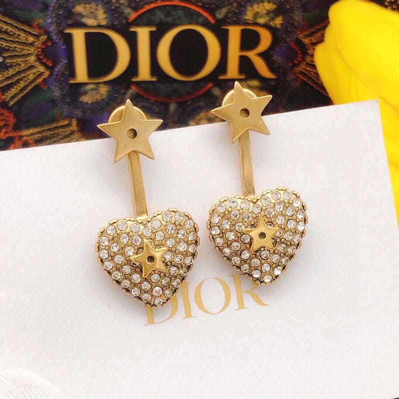 Dior Star & Heart 18K Gold Earrings product image 2, provided for visual reference and product detail review