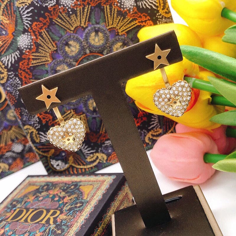 Dior Star & Heart 18K Gold Earrings product image 3, provided for visual reference and product detail review