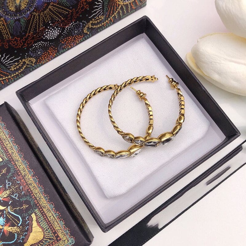 Dior Vintage Crystals 18K Gold Earrings product image 6, provided for visual reference and product detail review