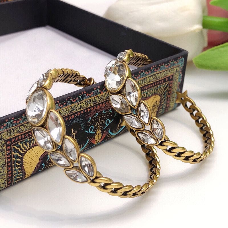 Dior Vintage Crystals 18K Gold Earrings product image 5, provided for visual reference and product detail review