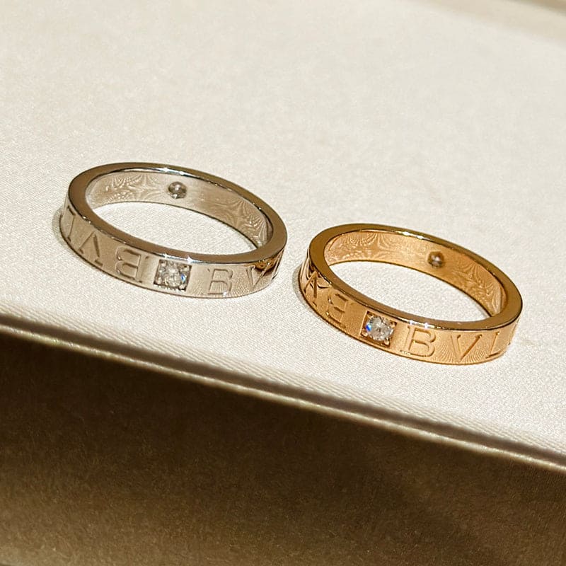 Bvlgari Diamond 18K Rose Gold Ring product image 4, provided for visual reference and product detail review