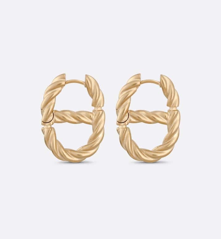 Dior Navy 18K Gold Earrings product image 1, provided for visual reference and product detail review