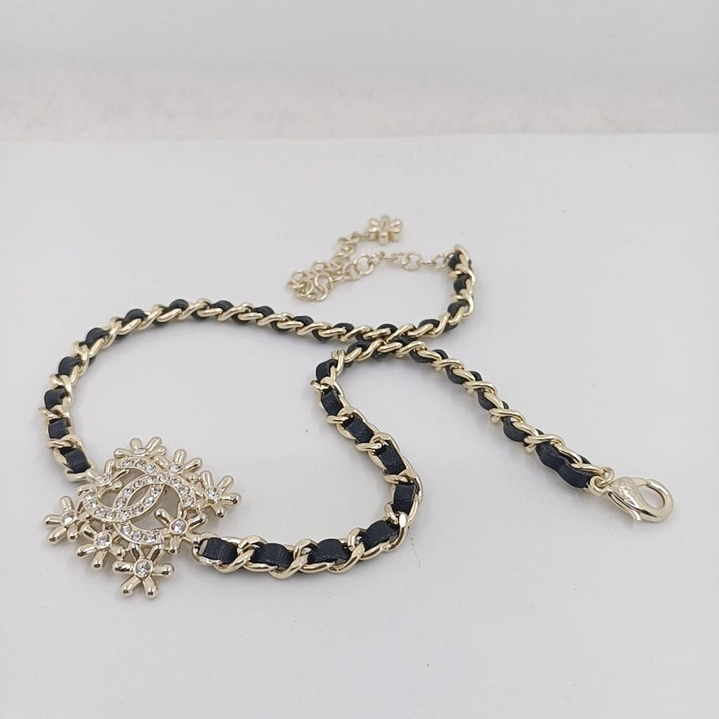 Chanel Lambskin Choker 18K Gold Necklace product image 3, provided for visual reference and product detail review