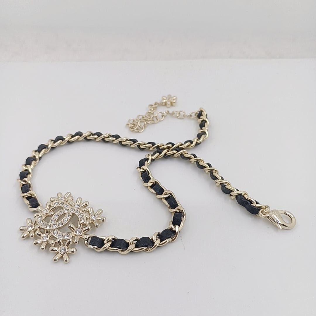 Chanel Lambskin Choker 18K Gold Necklace product image 3, provided for visual reference and product detail review