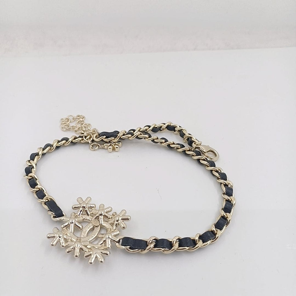 Chanel Lambskin Choker 18K Gold Necklace product image 5, provided for visual reference and product detail review
