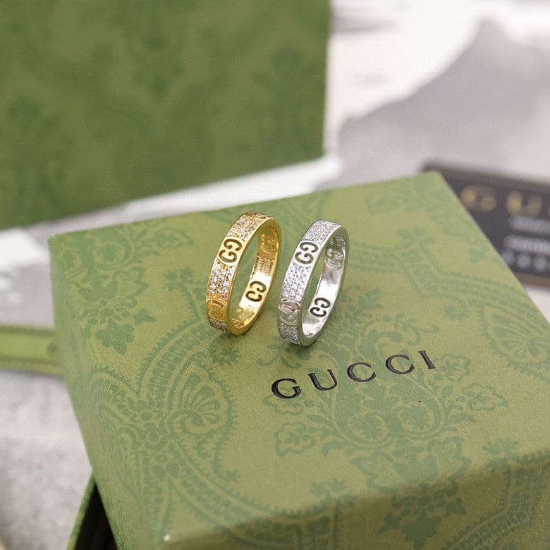 Gucci Double Icon Full Diamonds 18K Gold Ring product image 3, provided for visual reference and product detail review
