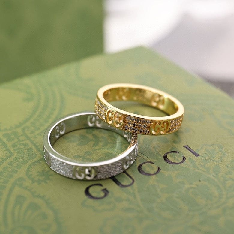 Gucci Double Icon Full Diamonds 18K Gold Ring product image 4, provided for visual reference and product detail review