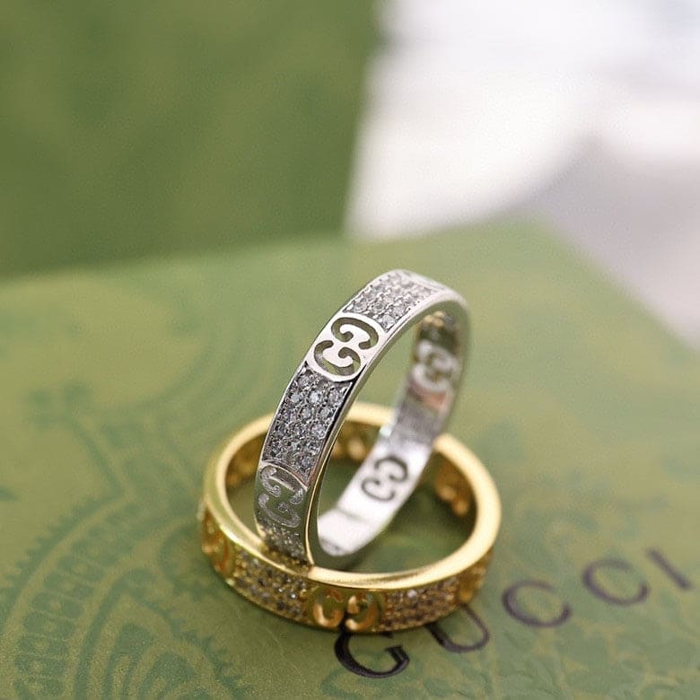 Gucci Double Icon Full Diamonds 18K Gold Ring product image 6, provided for visual reference and product detail review