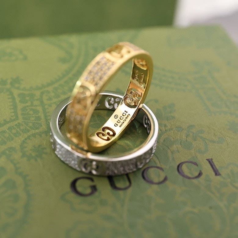 Gucci Double Icon Full Diamonds 18K Gold Ring product image 8, provided for visual reference and product detail review