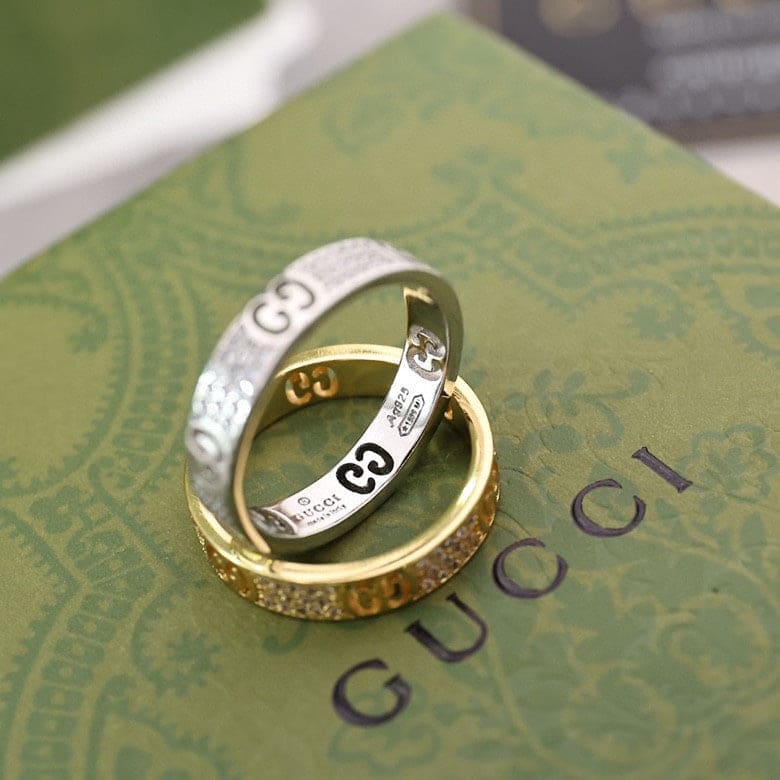 Gucci Double Icon Full Diamonds 18K Gold Ring product image 9, provided for visual reference and product detail review