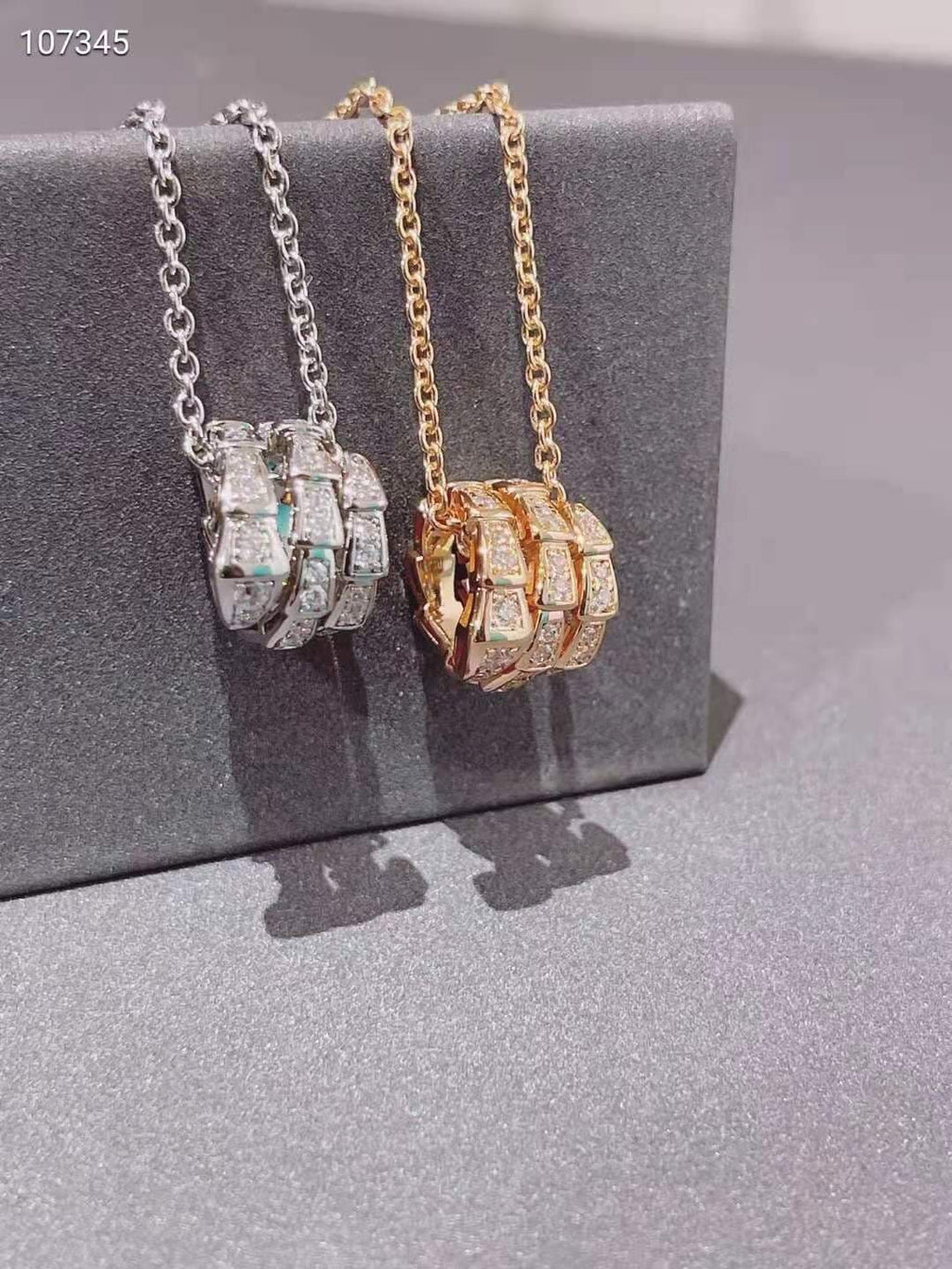 Bvlgari Serpenti Viper Pave Diamonds 18K Gold Necklace product image 6, provided for visual reference and product detail