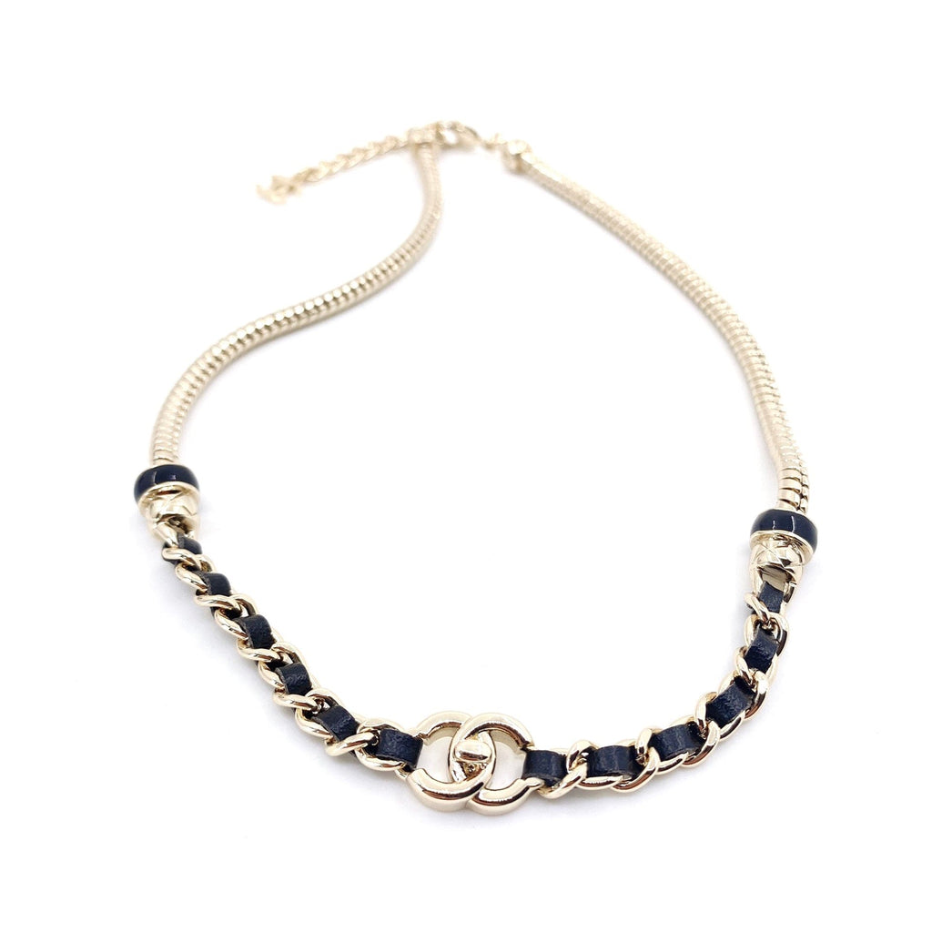 Chanel Rhinestone 18K Gold Necklace product image 1, provided for visual reference and product detail review