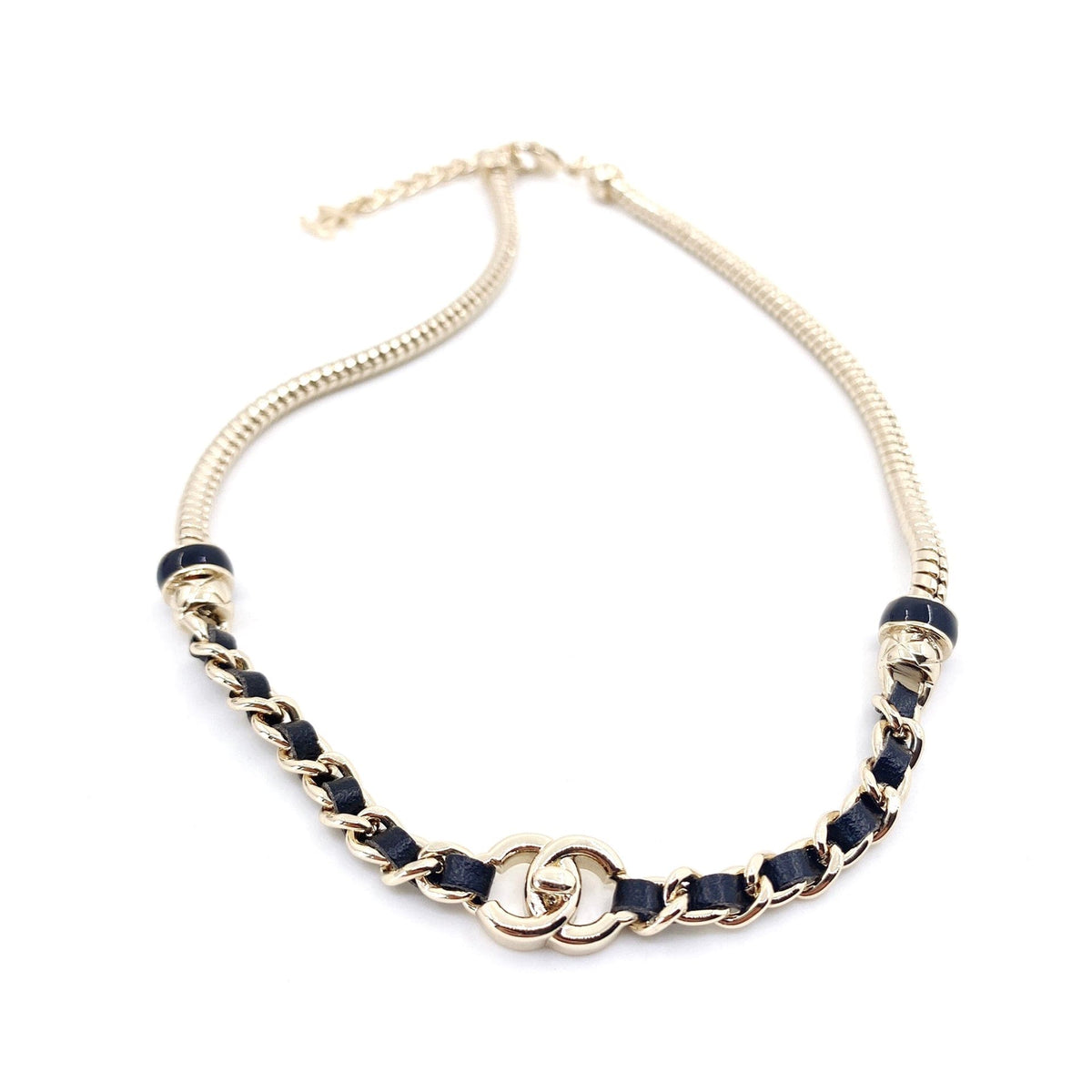 Chanel Rhinestone 18K Gold Necklace product image 1, provided for visual reference and product detail review