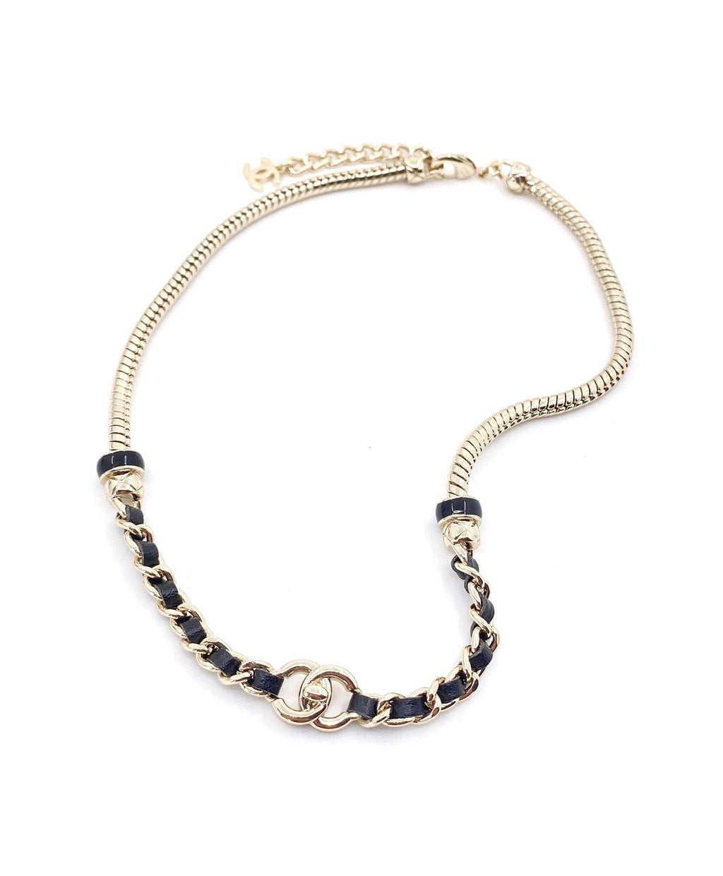 Chanel Rhinestone 18K Gold Necklace product image 6, provided for visual reference and product detail review