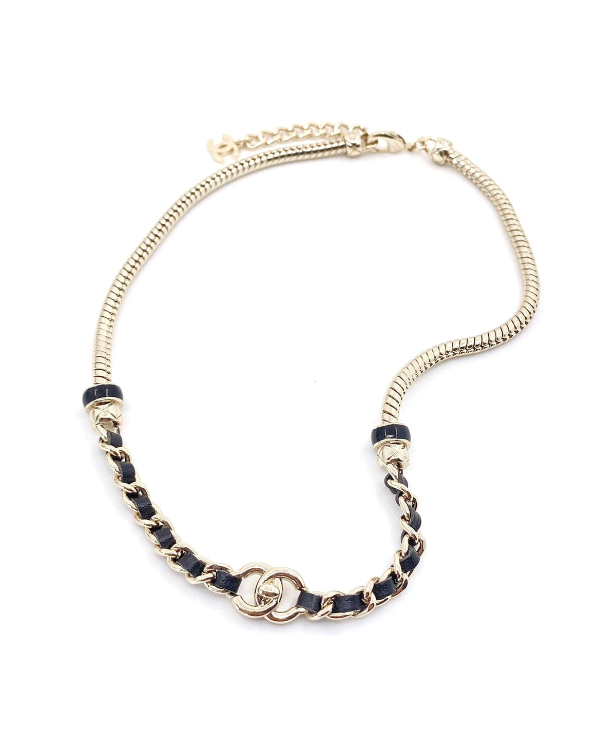 Chanel Rhinestone 18K Gold Necklace product image 6, provided for visual reference and product detail review