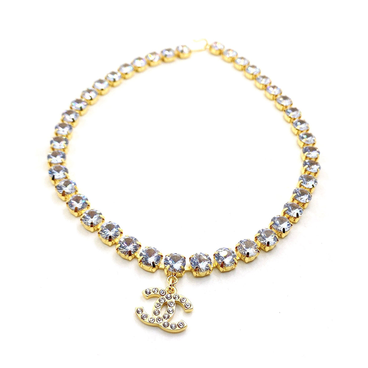 Chanel Crystals Chain 18K Gold Necklace product image 1, provided for visual reference and product detail review