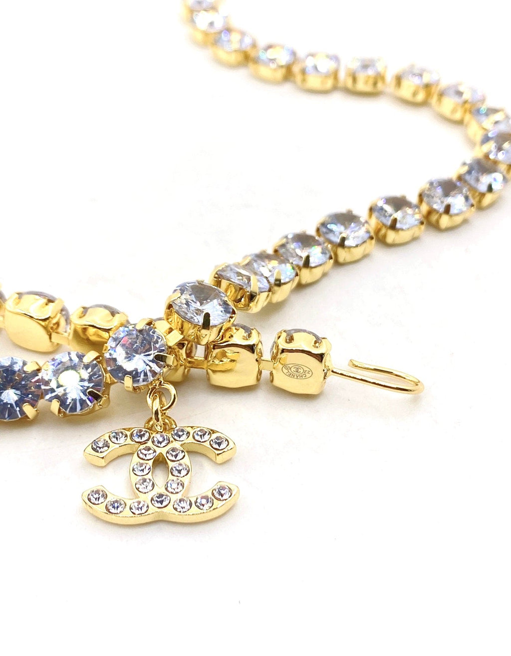 Chanel Crystals Chain 18K Gold Necklace product image 4, provided for visual reference and product detail review
