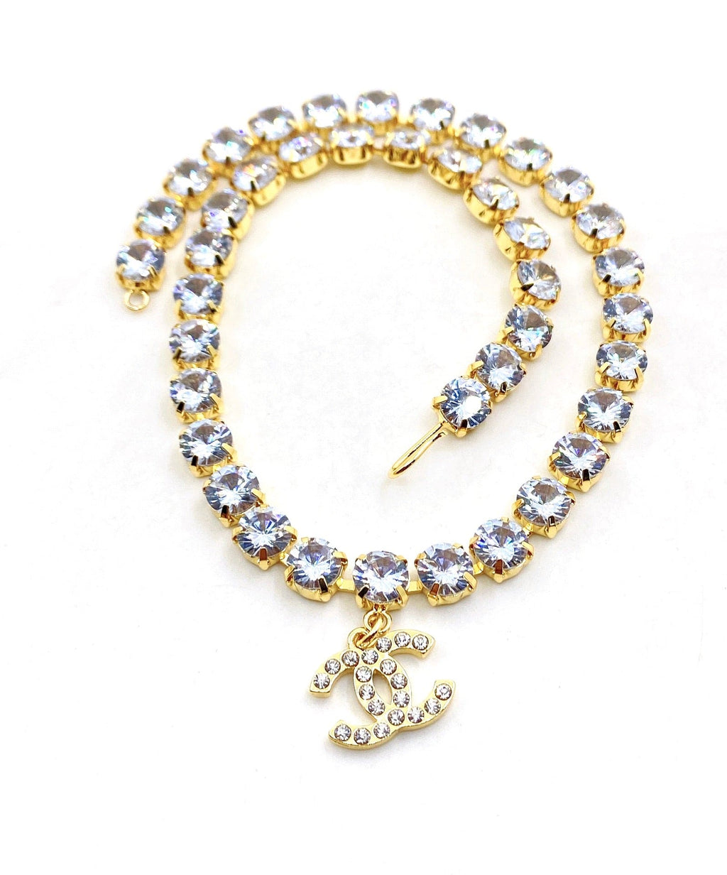 Chanel Crystals Chain 18K Gold Necklace product image 5, provided for visual reference and product detail review