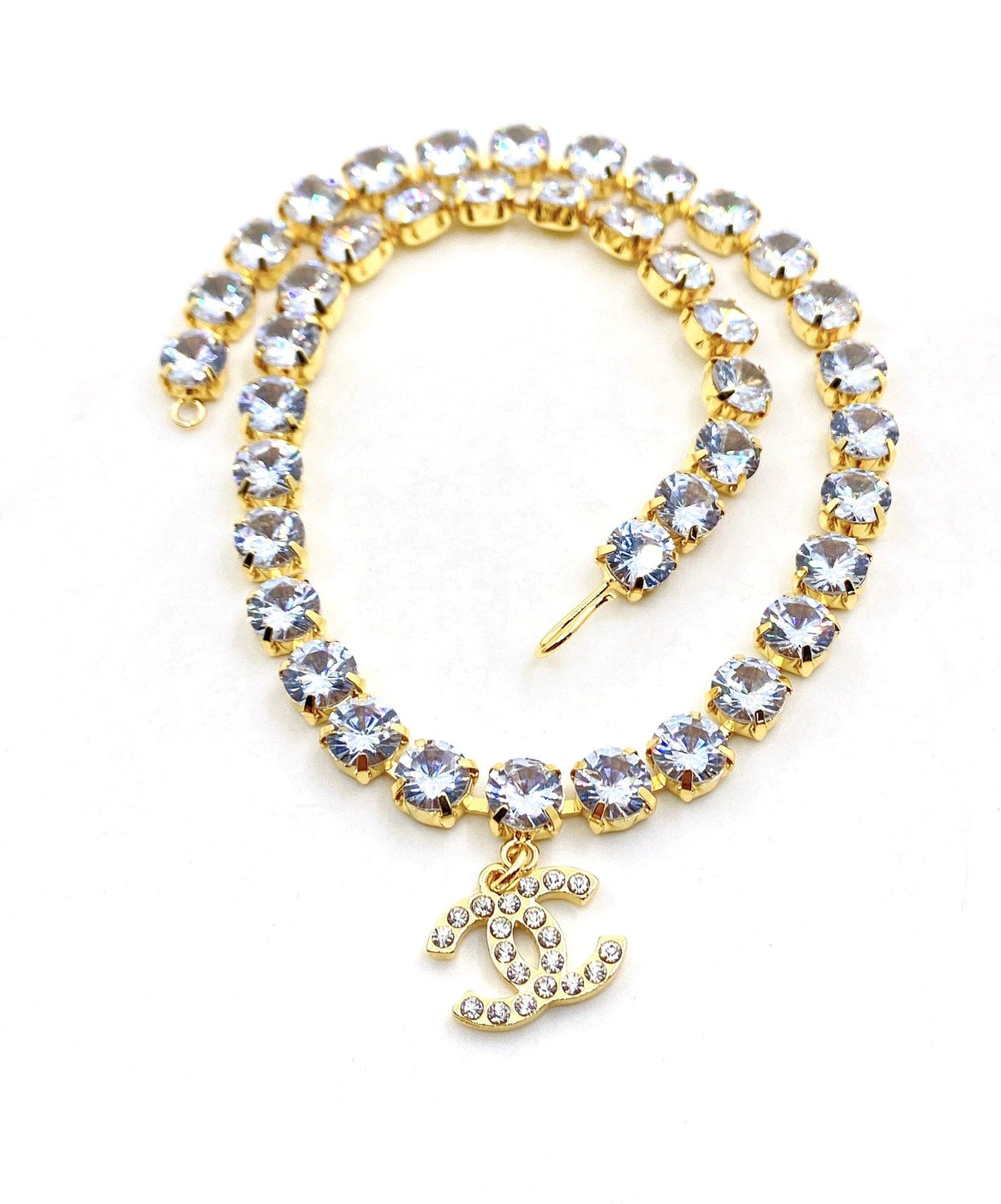 Chanel Crystals Chain 18K Gold Necklace product image 5, provided for visual reference and product detail review