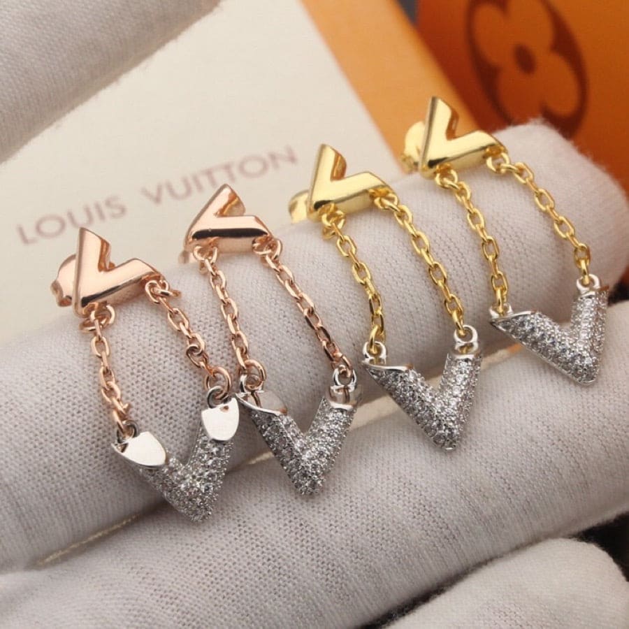 Louis Vuitton Volt Upside Down 18K Gold Earrings product image 2, provided for visual reference and product detail review