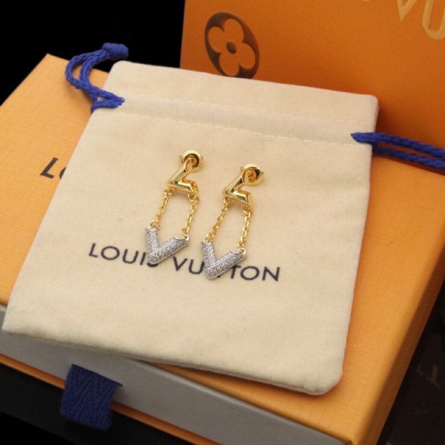 Louis Vuitton Volt Upside Down 18K Gold Earrings product image 7, provided for visual reference and product detail review