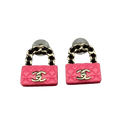 Chanel Classic Pink Bag 18K Gold Earrings product image 1, provided for visual reference and product detail review