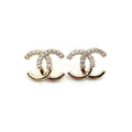 Chanel Half Diamond 18K Gold Earrings product image 1, provided for visual reference and product detail review