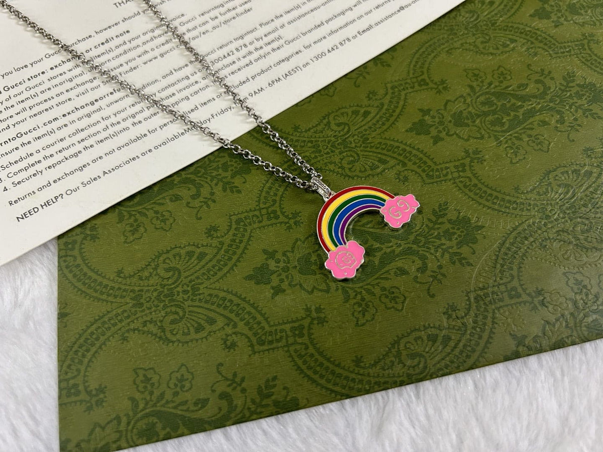 Double Gucci Rainbow Pendant Necklace product image 8, provided for visual reference and product detail review