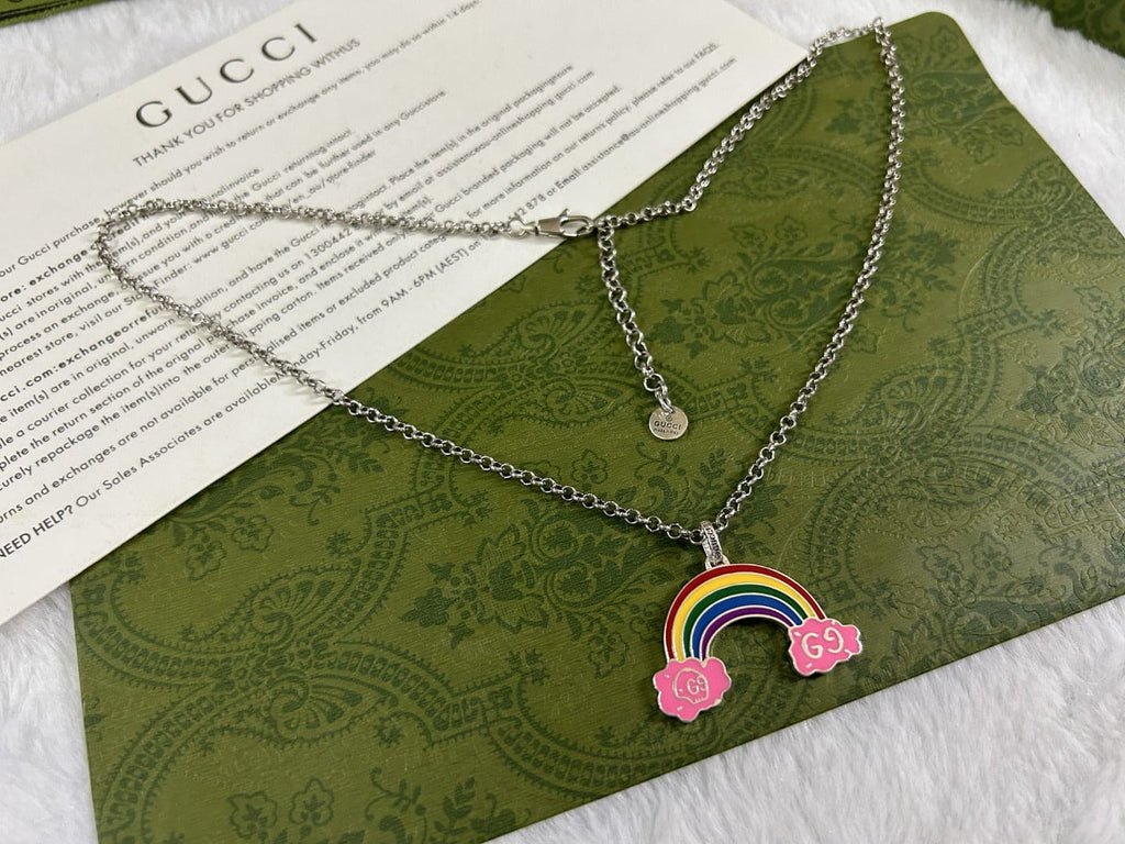 Double Gucci Rainbow Pendant Necklace product image 2, provided for visual reference and product detail review