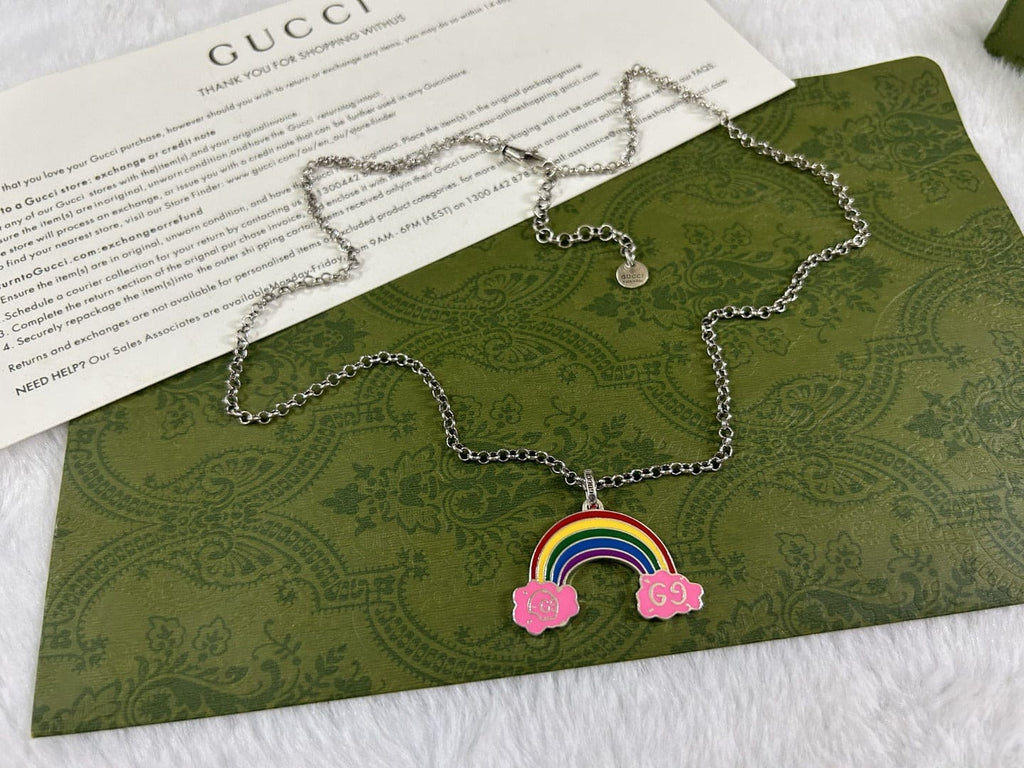 Double Gucci Rainbow Pendant Necklace product image 3, provided for visual reference and product detail review
