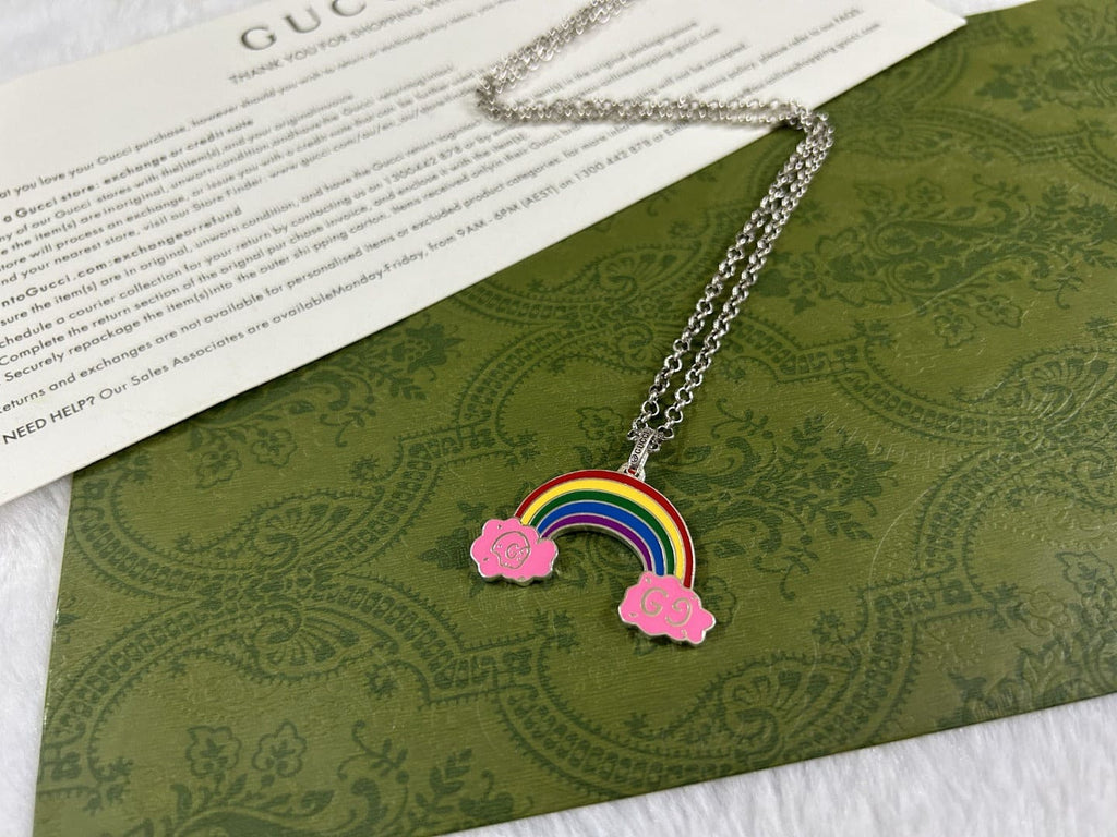 Double Gucci Rainbow Pendant Necklace product image 4, provided for visual reference and product detail review