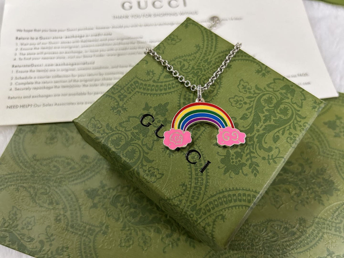 Double Gucci Rainbow Pendant Necklace product image 5, provided for visual reference and product detail review