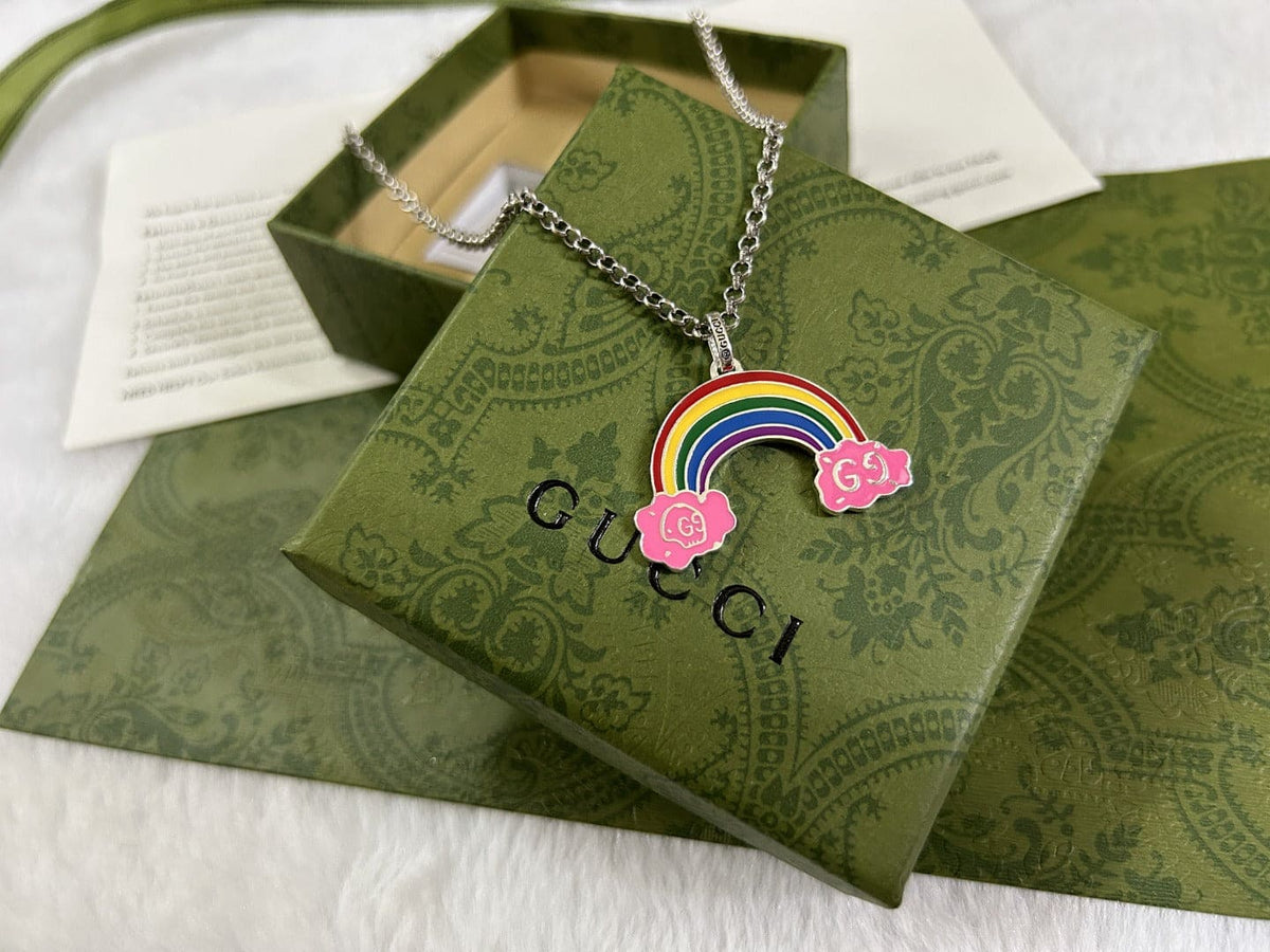 Double Gucci Rainbow Pendant Necklace product image 7, provided for visual reference and product detail review