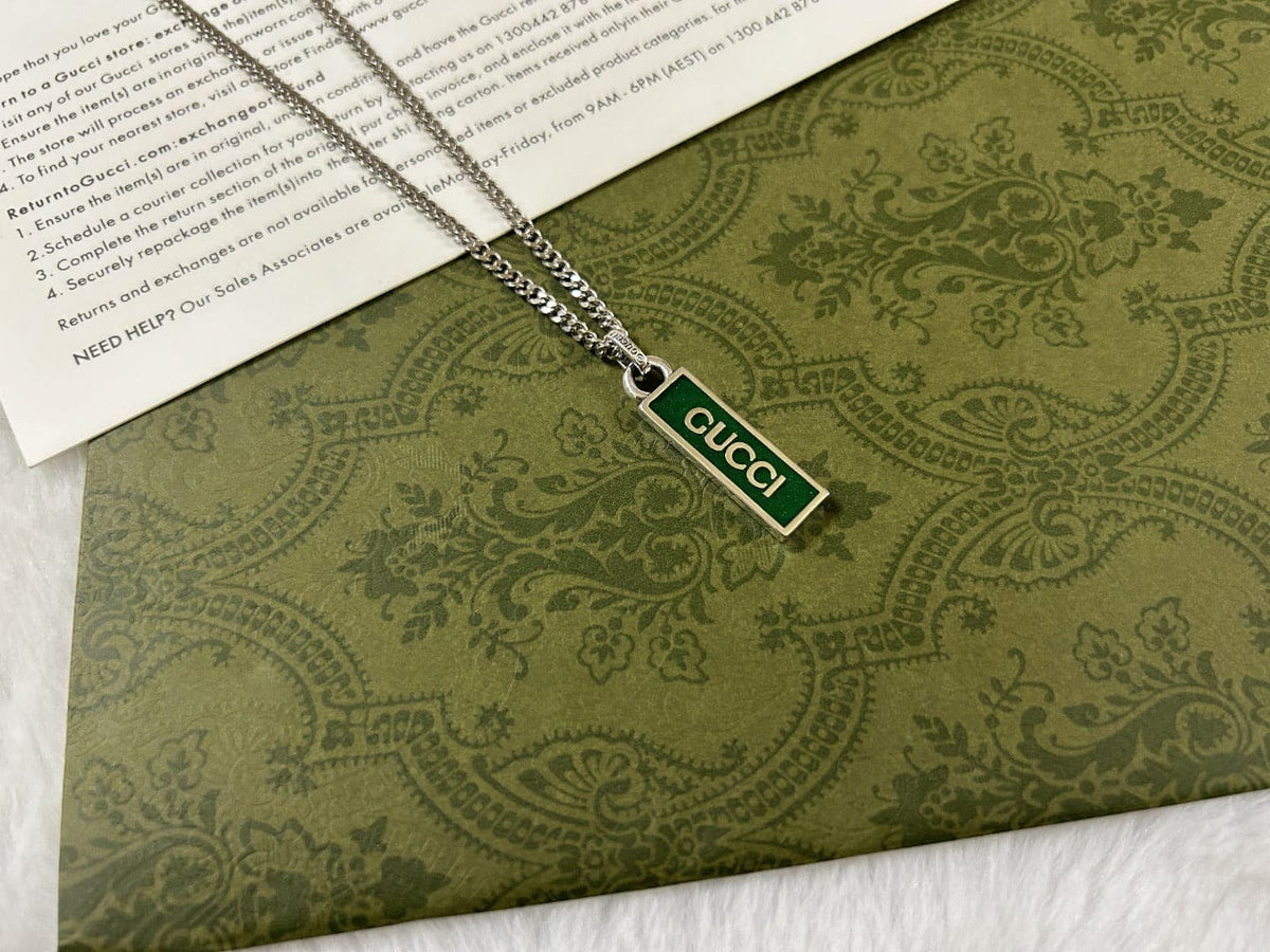 Double Gucci Enamel Pendant Necklace product image 4, provided for visual reference and product detail review