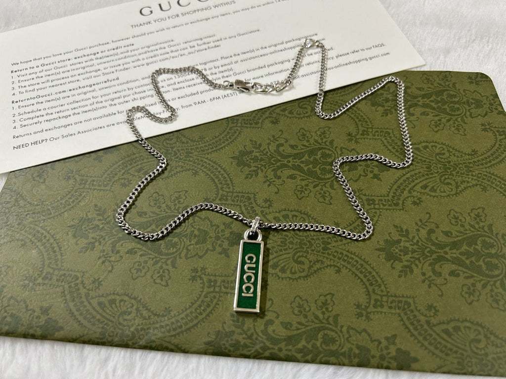 Double Gucci Enamel Pendant Necklace product image 7, provided for visual reference and product detail review