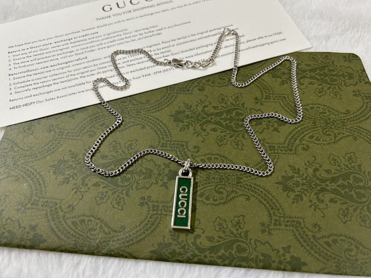 Double Gucci Enamel Pendant Necklace product image 7, provided for visual reference and product detail review