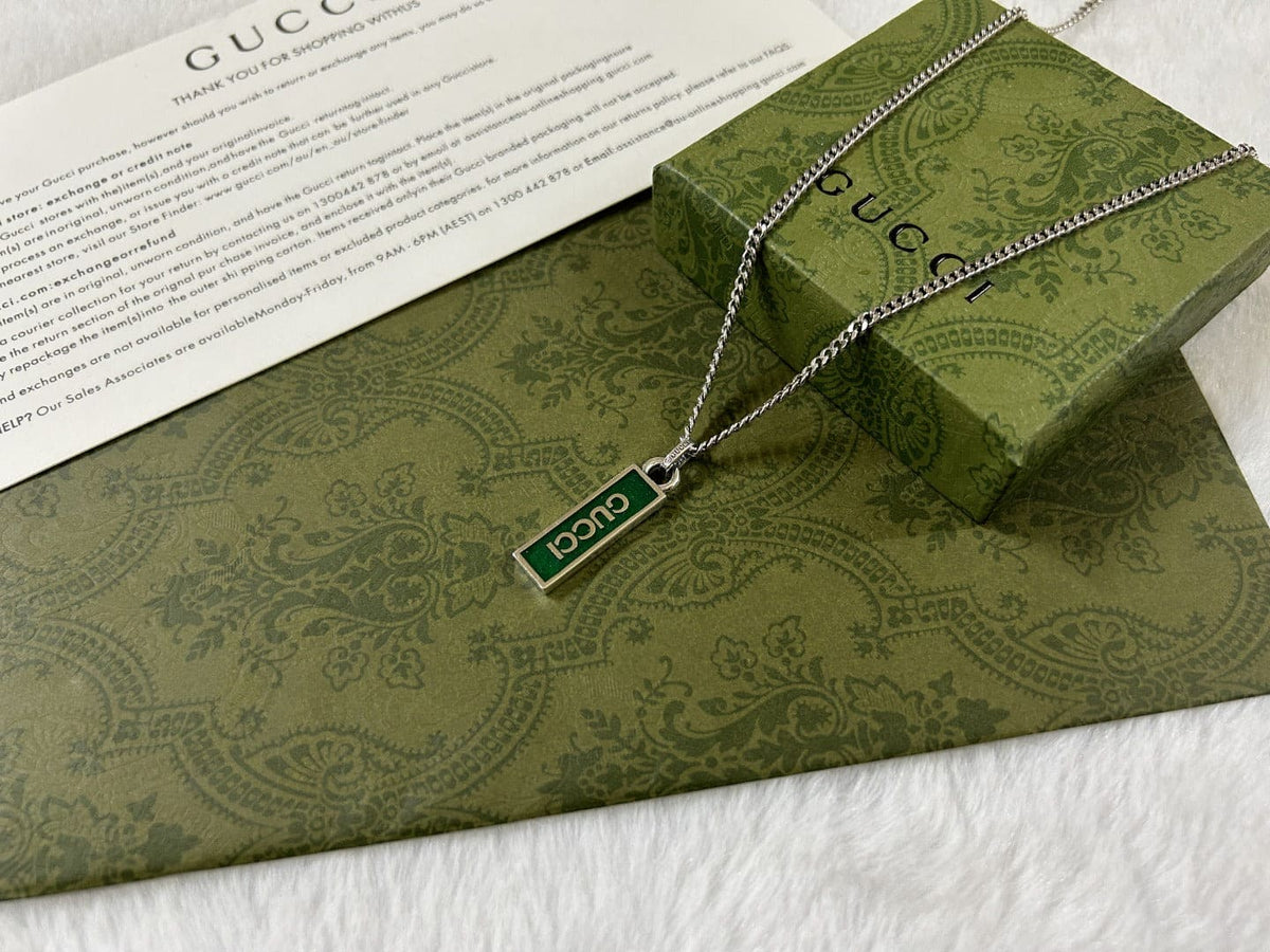 Double Gucci Enamel Pendant Necklace product image 2, provided for visual reference and product detail review
