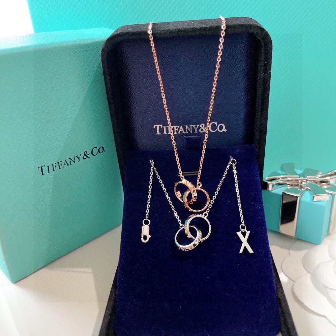 Tiffany Atlas X Closed Interlocking Pendant 18K Gold Necklace product image 4, provided for visual reference and product