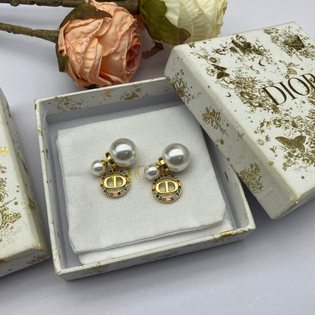 Dior Tribales Multicolor Crystals 18K Gold Earrings product image 4, provided for visual reference and product detail review