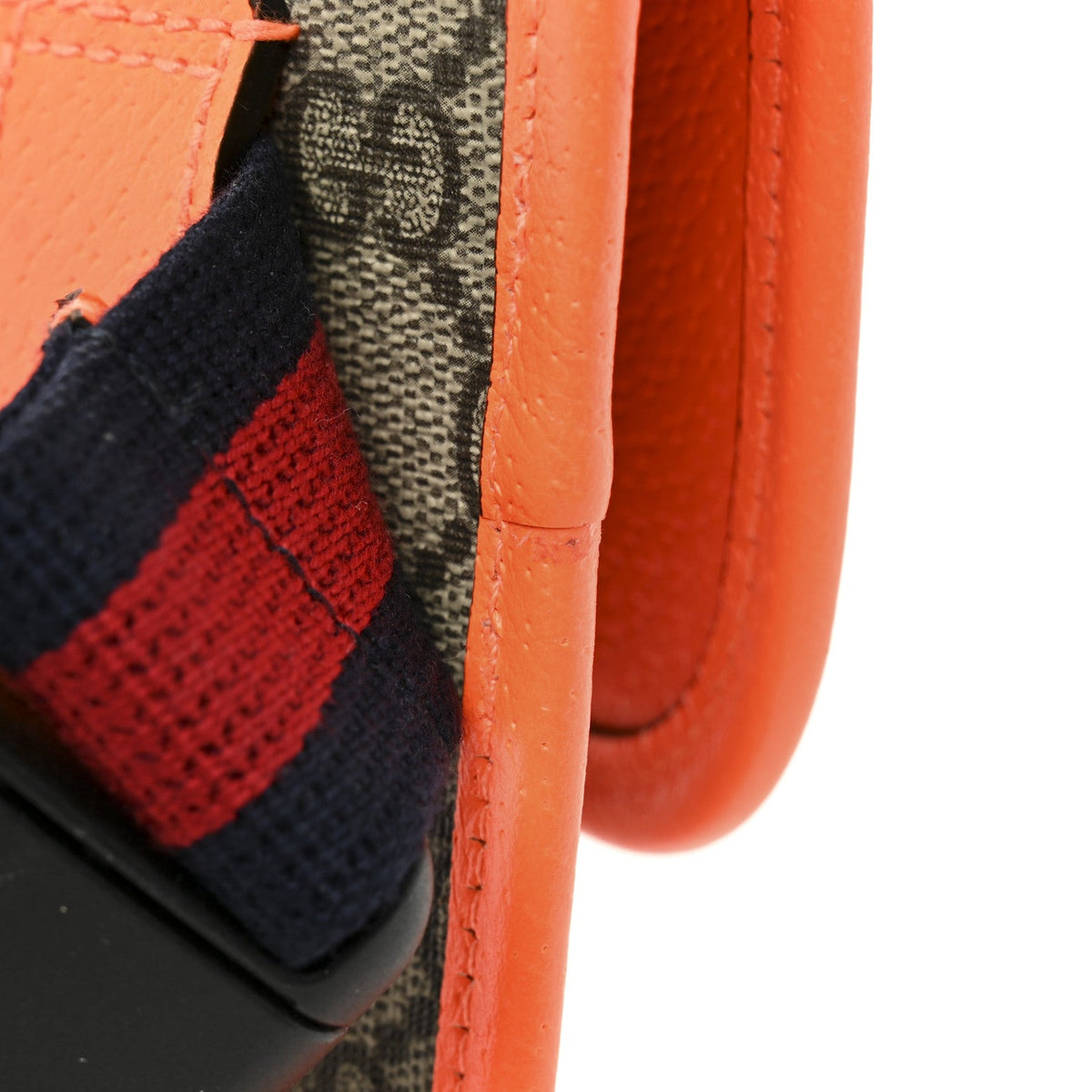 GG Supreme Monogram Web Small Ophidia Belt Bag Beige Ebony Orange Fluo product image 12, provided for visual reference and