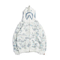 Bathing Ape Hoodie Starry Sky Sweater Black and White Starry Sky Blue Shark Hat Printed Casual Hooded Sweater product image