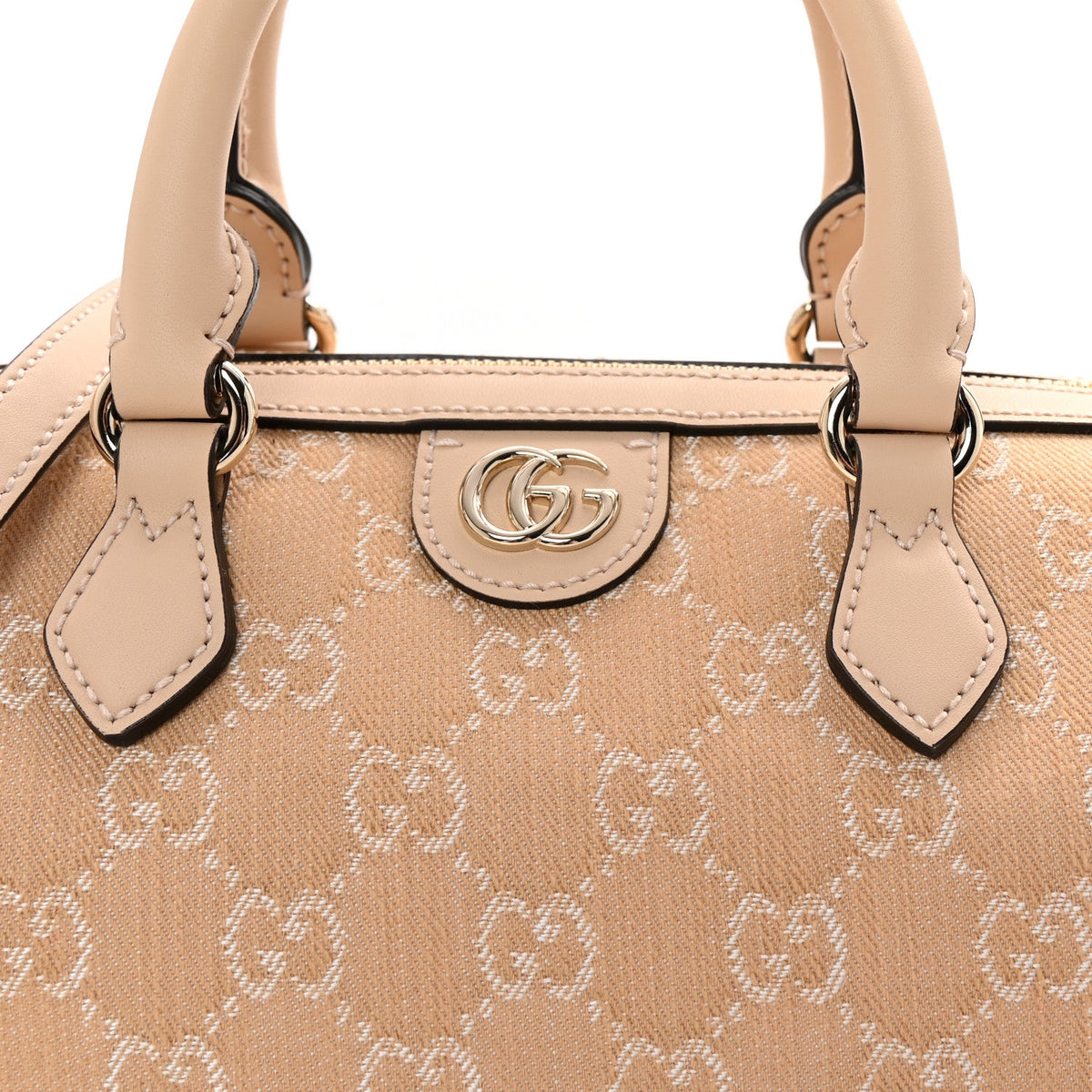 Summer Denim Calfskin GG Monogram Small Ophidia Top Handle Bag Souffle Rose product image 7, provided for visual reference