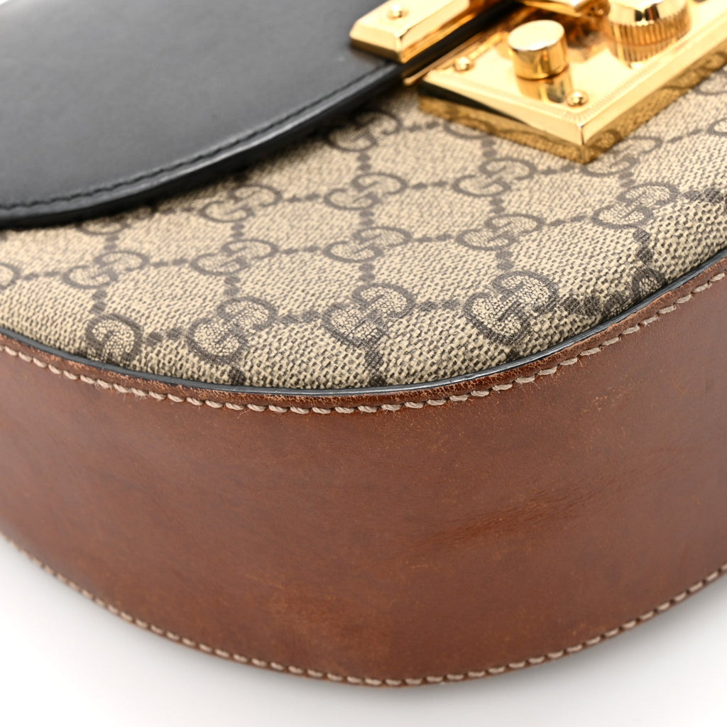 GG Supreme Monogram Web Medium Padlock Messenger Shoulder Bag Black product image 11, provided for visual reference and